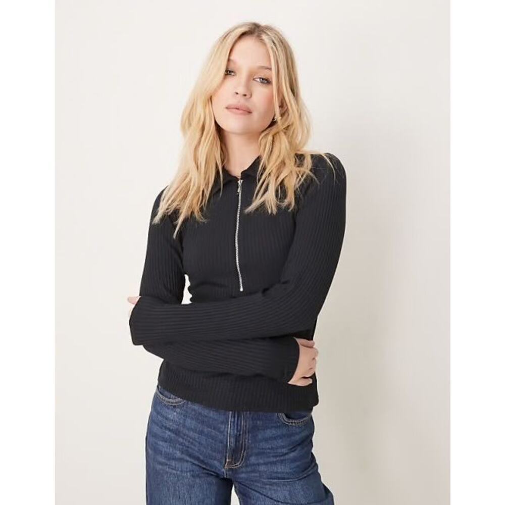 Abercrombie Full Zip Cotton Sweater Sz Medium
